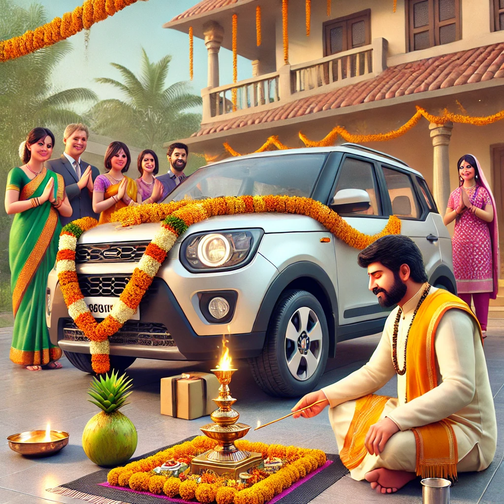 New Vehicle Puja - hinduprist